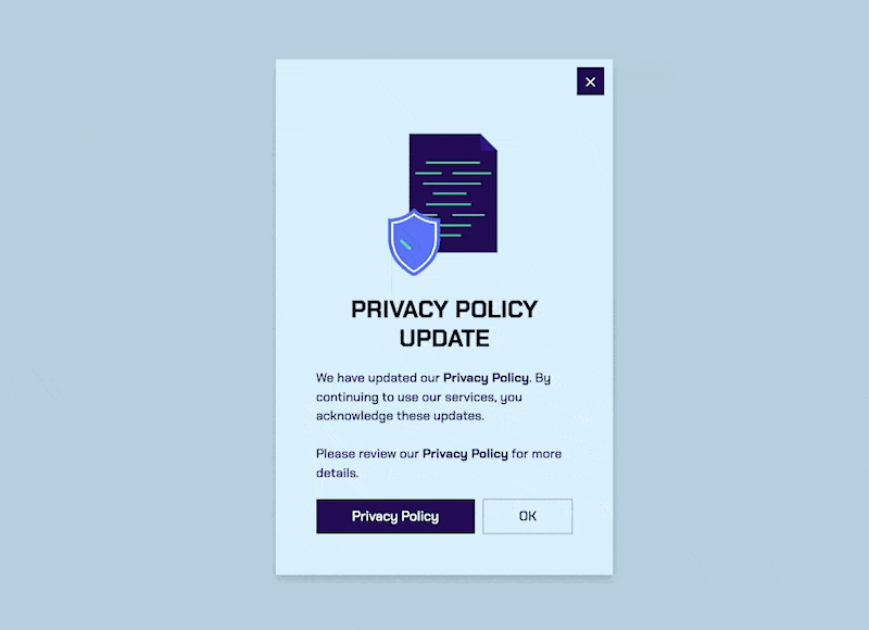 Politika Güncelleme Popup'ı gösterin