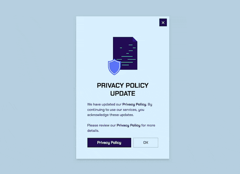 Politika Güncelleme Popup'ı gösterin