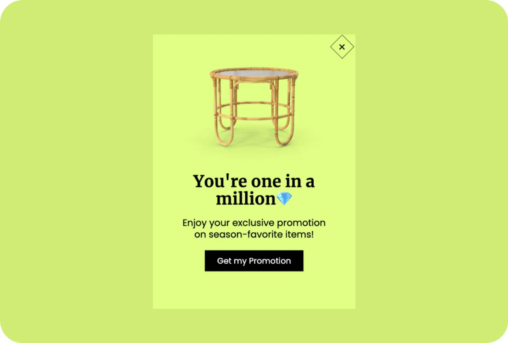 personalized exclusive promotion popup