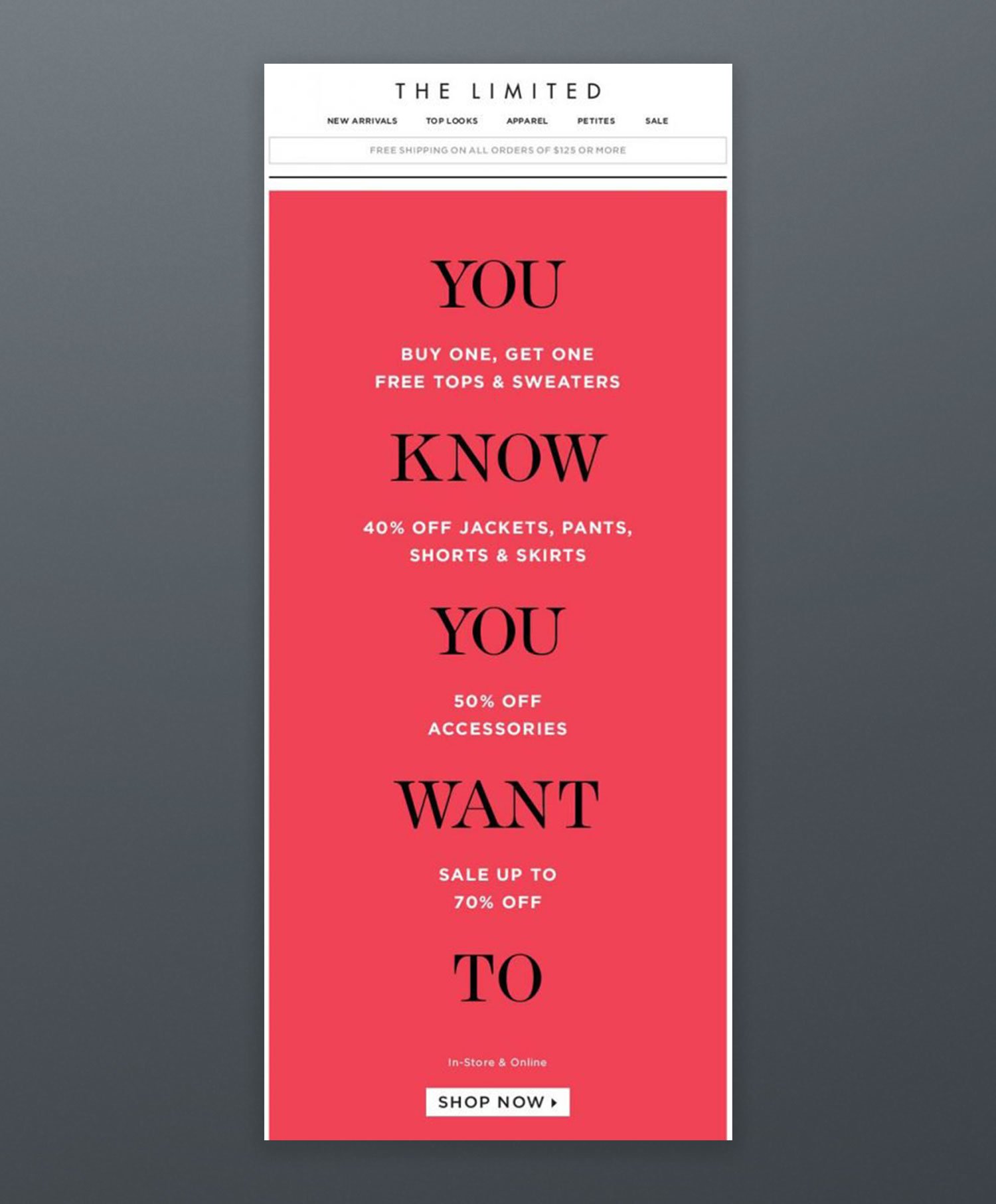 The Limited Email Marketing Campaign Example Inspiration