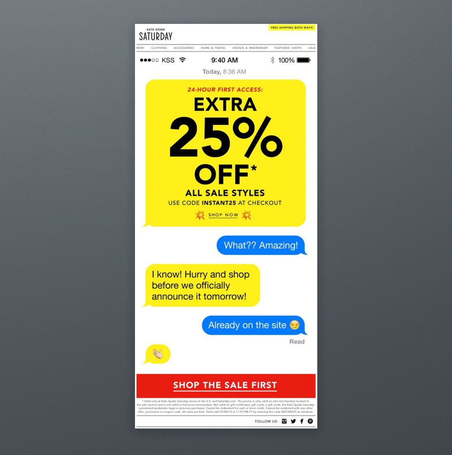 Kate Spade Email Newsletter Campaign