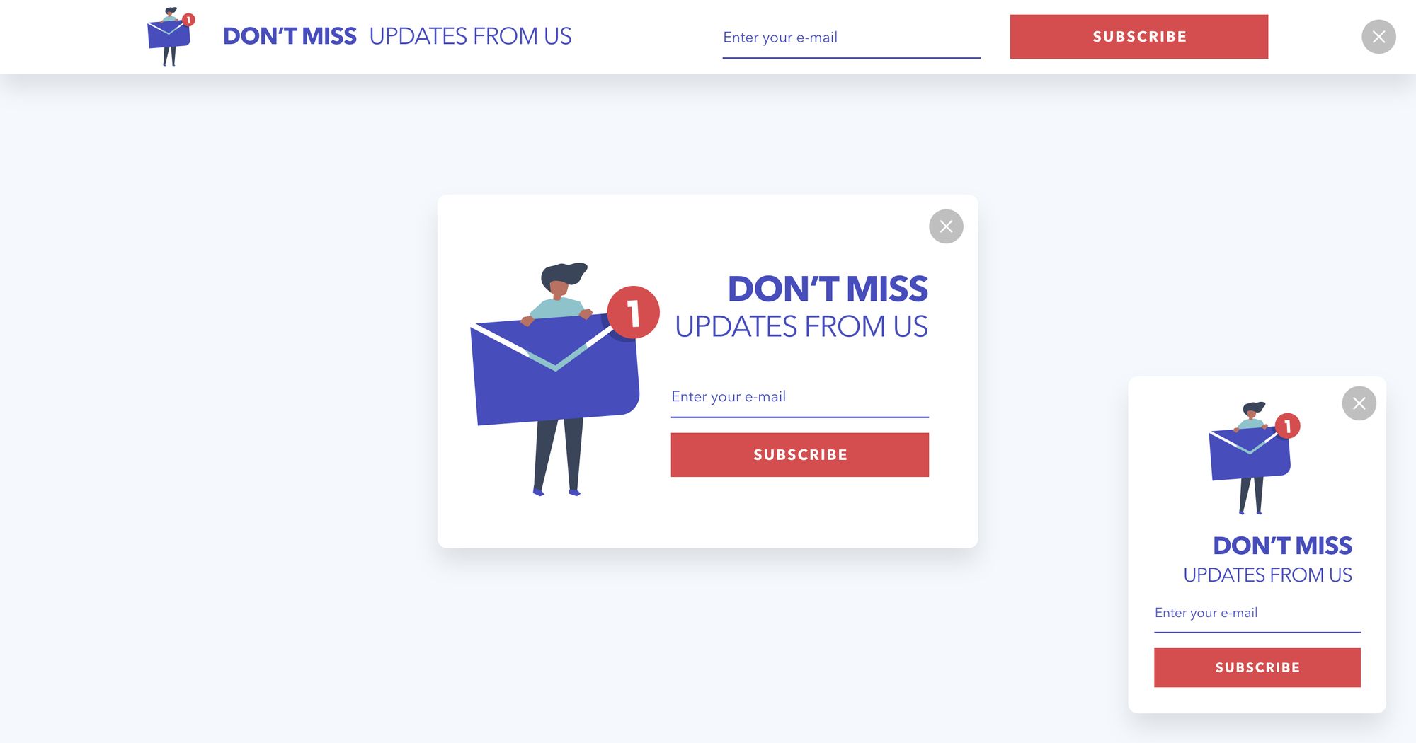 popup newsletter example