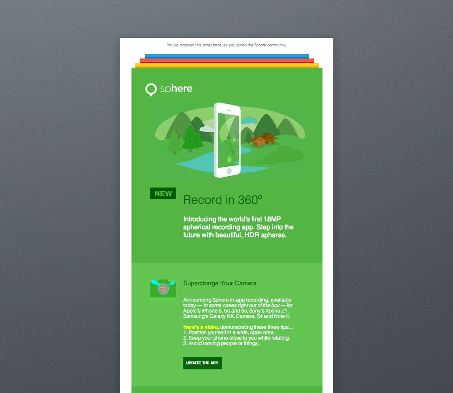 sphere animated email newsletter
