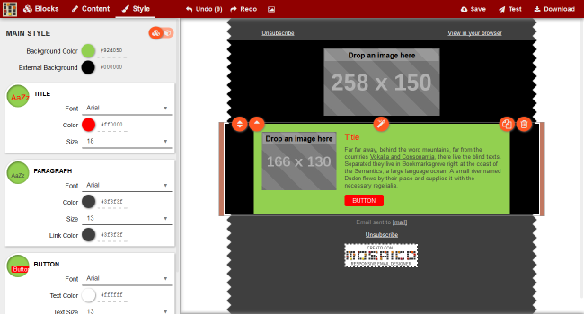 Mosaico Email Newsletter Bbuilder