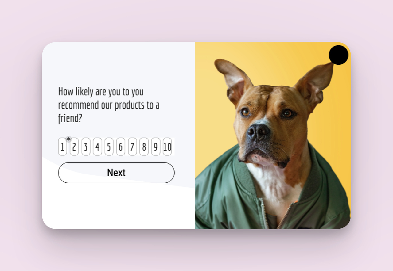 Example of an NPS (Net Promoter Score) popup survey from Popupsmart