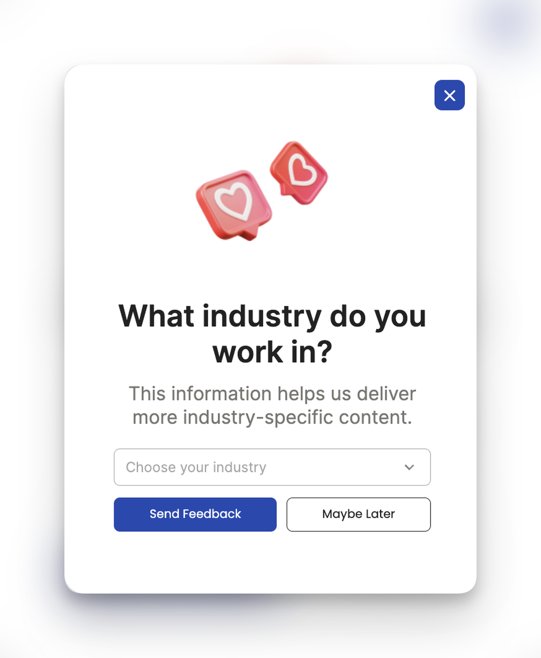 Example of a demographic popup survey from Popupsmart