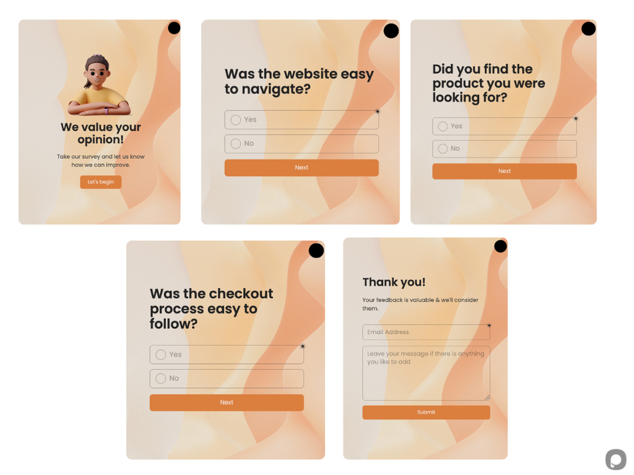 Multistep popup example from Popupsmart