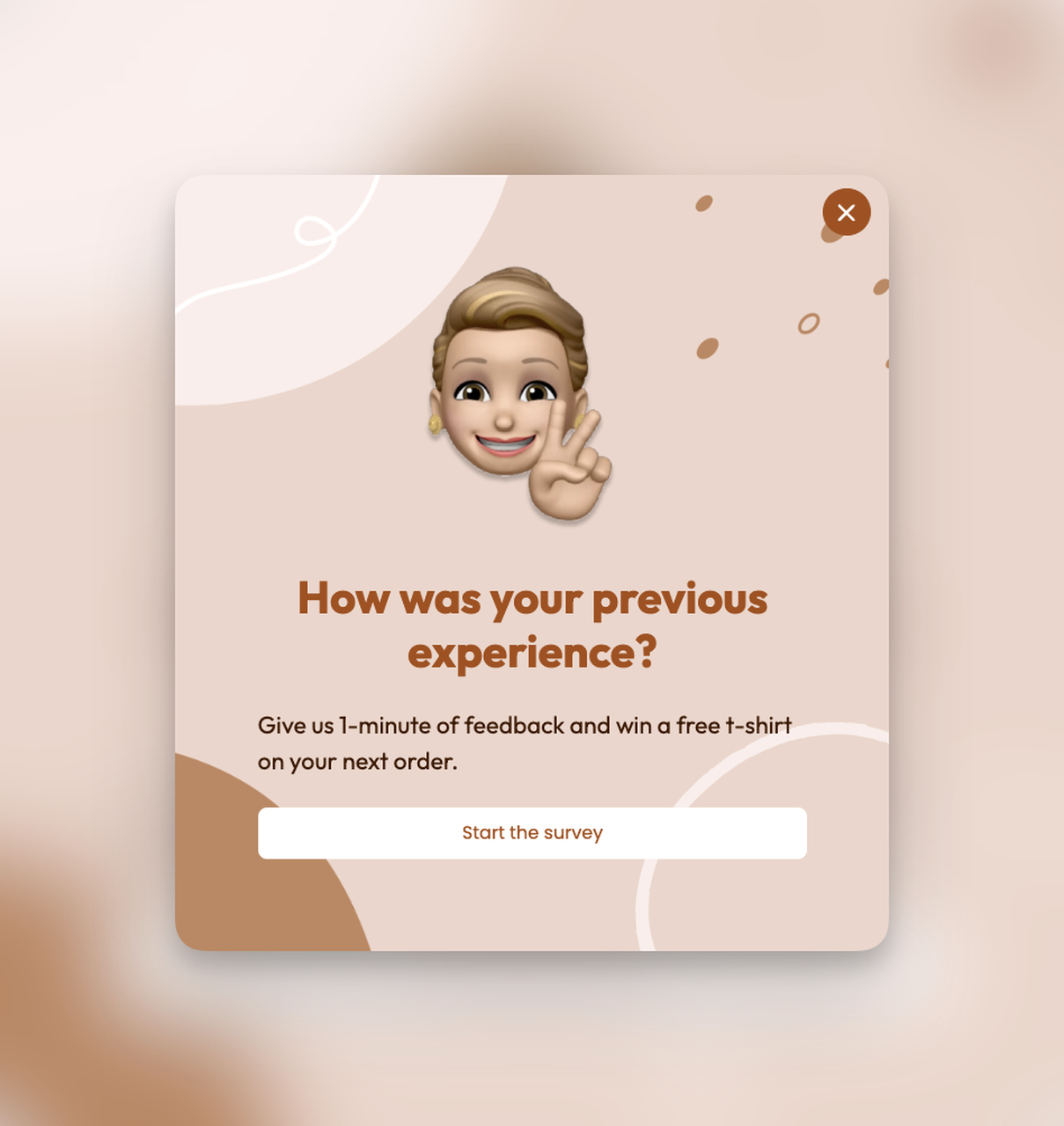 Example of a post-purchase popup survey from Popupsmart