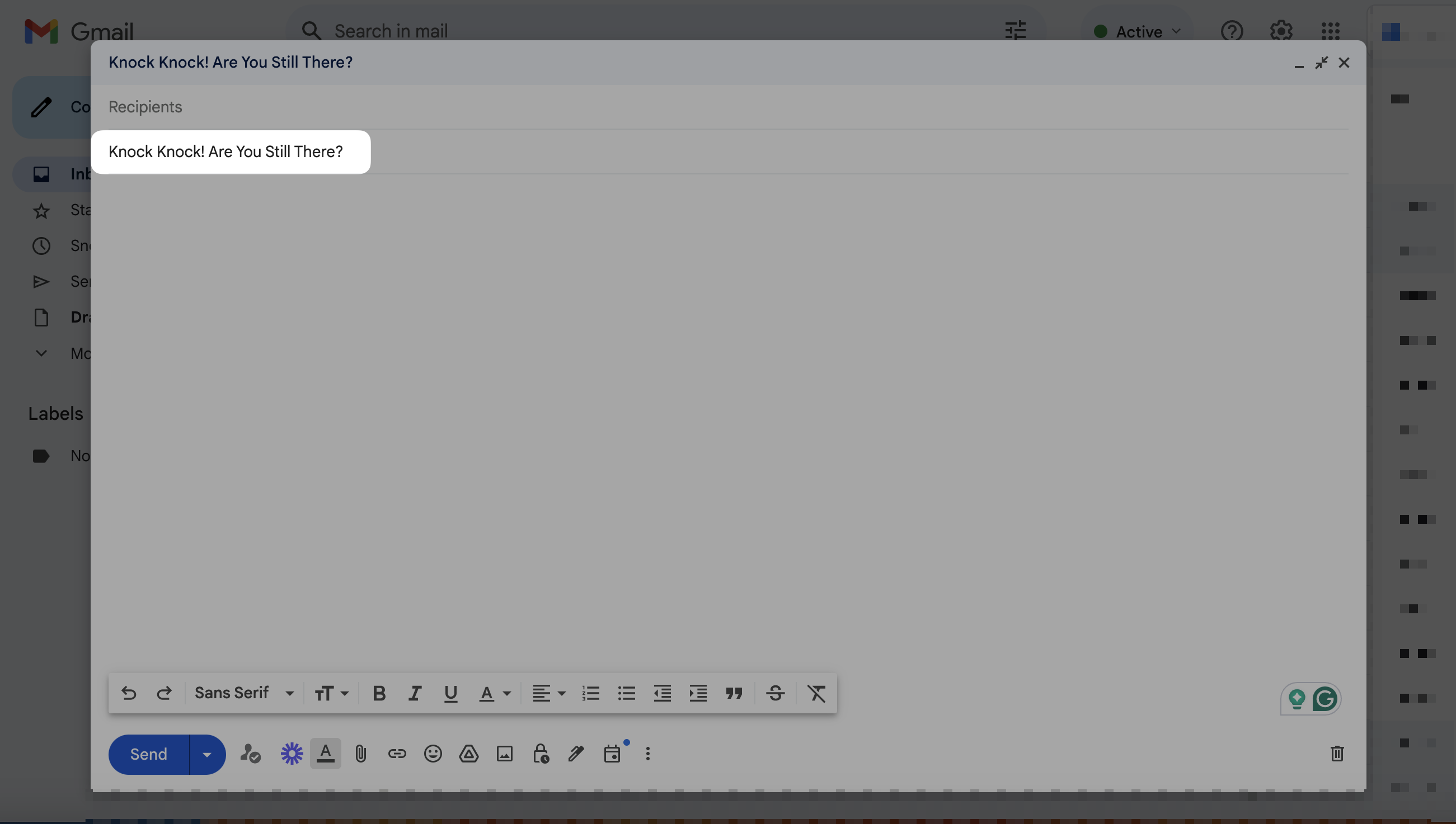 email subject line shown in the Gmail inbox subject line preview area