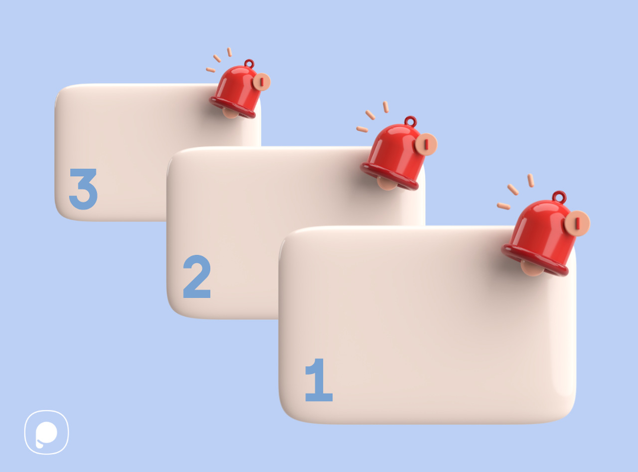 the representation of multi-step popup on a fair blue background
