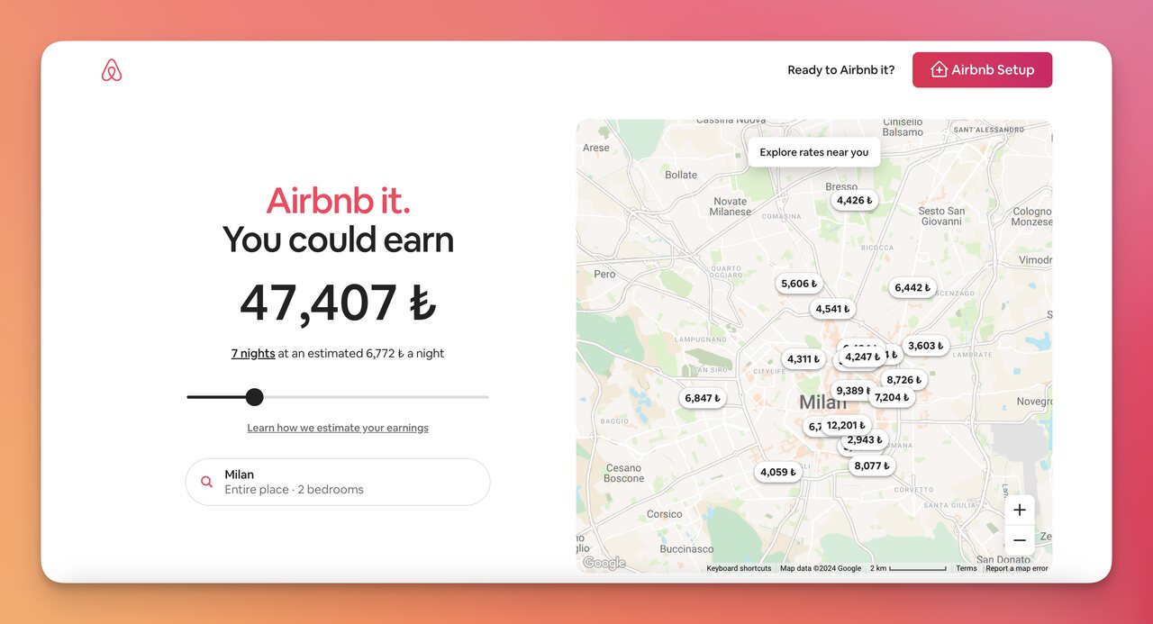 Airbnb price estimation calculator