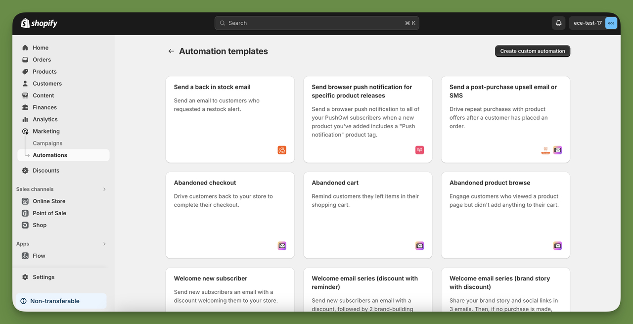 🔝 One of the most important features of Shopify for small businesses; marketing automation.