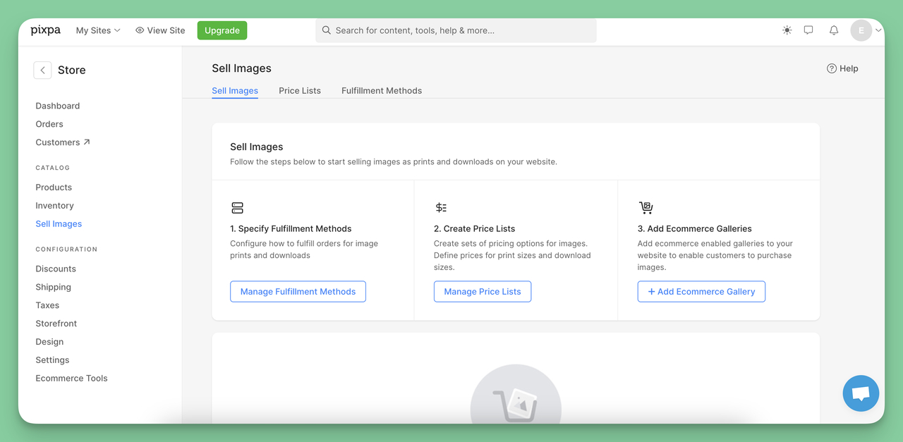 One of the most important features of Pixpa for small businesses; client ecommerce integrations