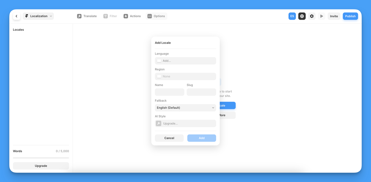 One of the most important features of Framer for small businesses; localization.