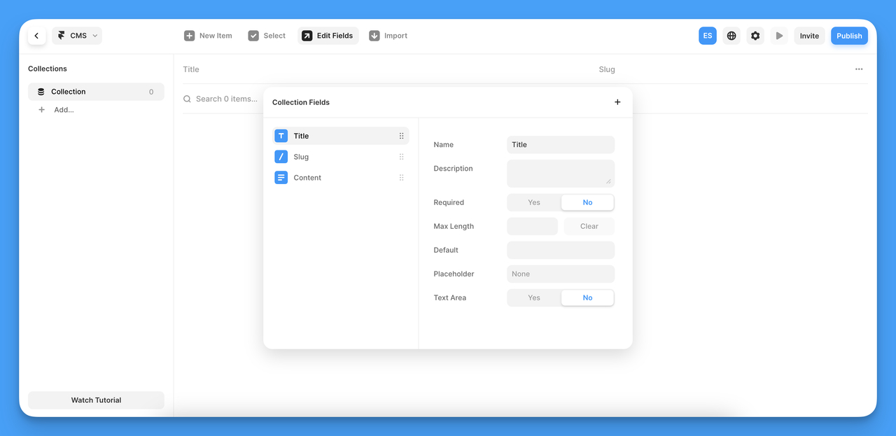 One of the most important features of Framer for small businesses; robust cms.