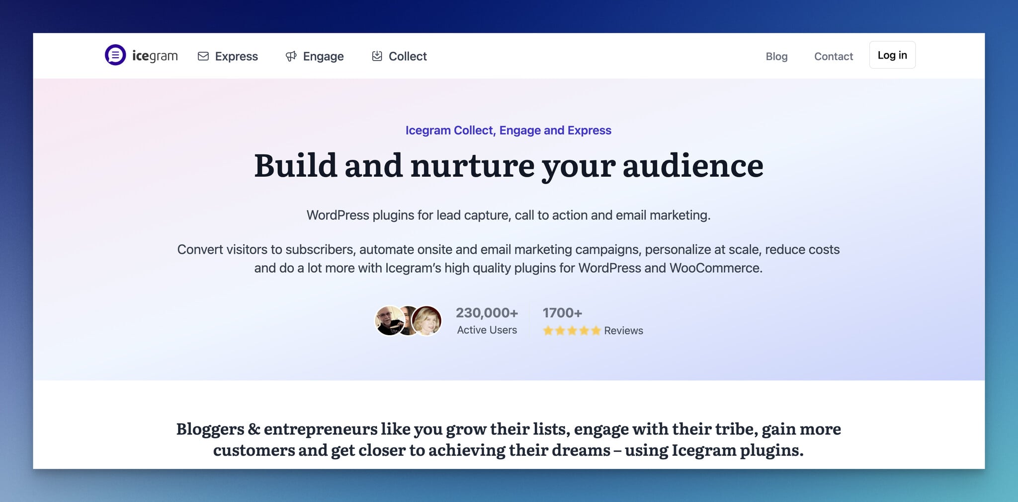 Icegram'ın açılış sayfası, WordPress popup eklentisi