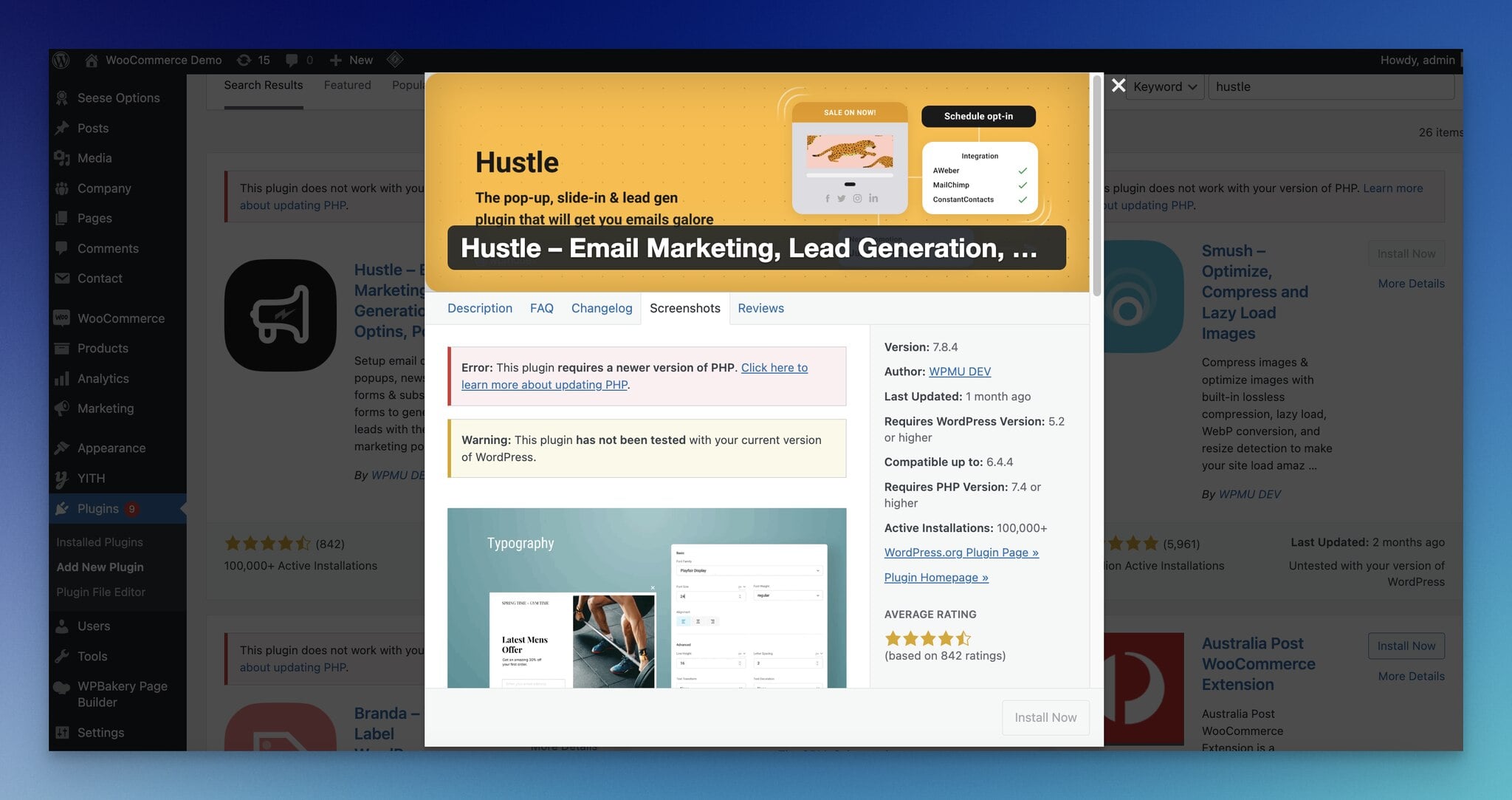 Hustle WordPress eklentisinin detayları