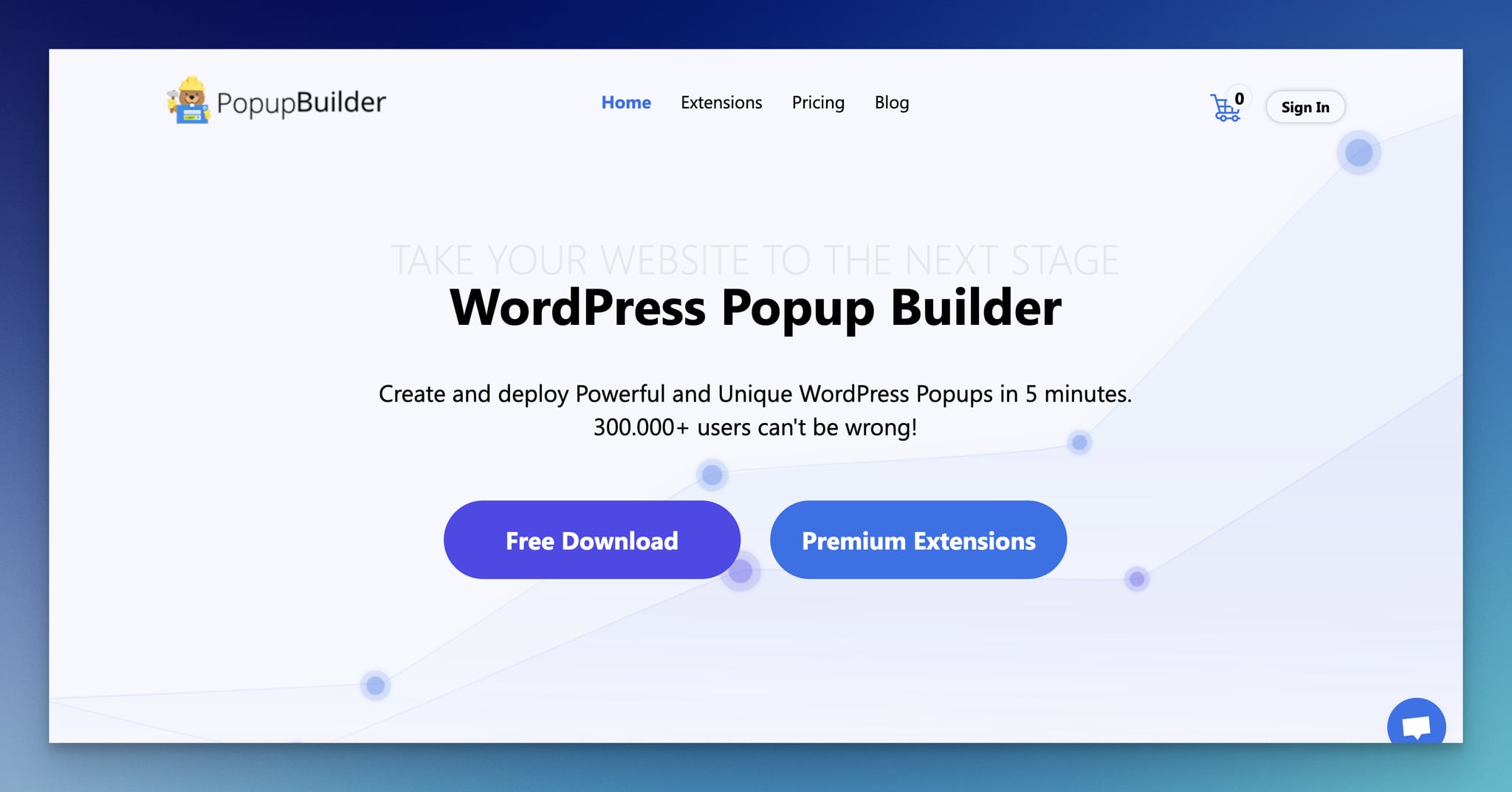 Popup Builder, WordPress popup eklentisinin açılış sayfası