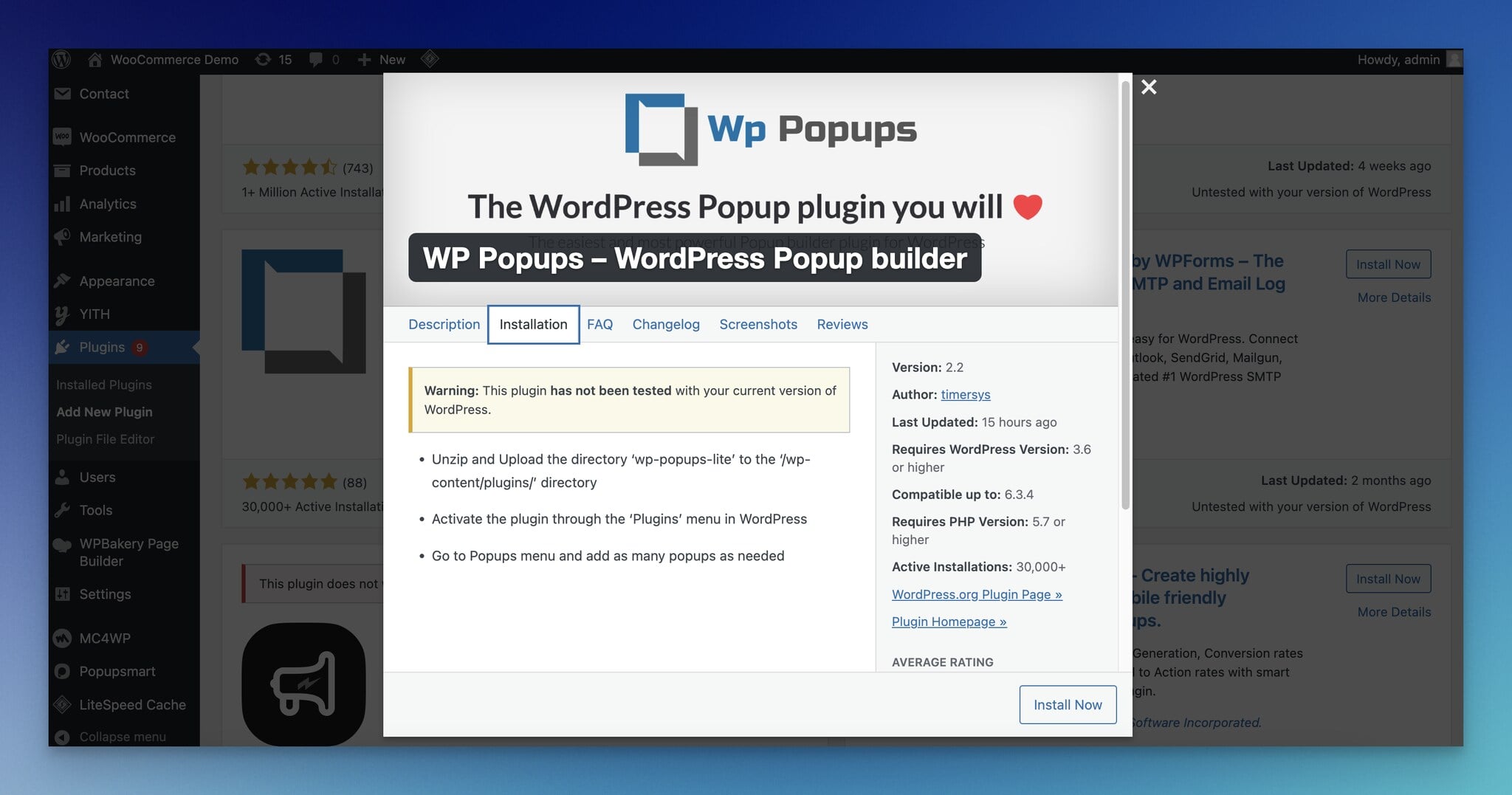 WP Popups WordPress eklentisinin detayları