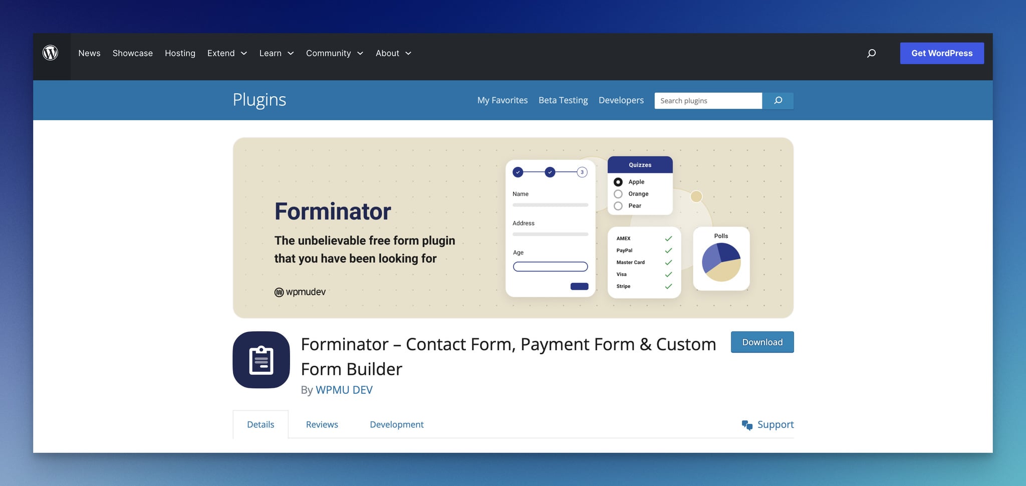 Forminator, WordPress popup eklentisinin açılış sayfası
