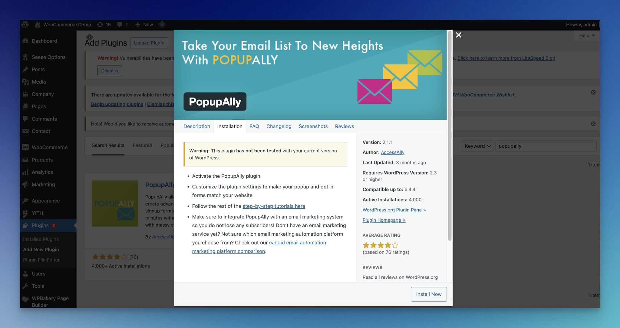 PopupAlly'nin WordPress eklentisi detayları