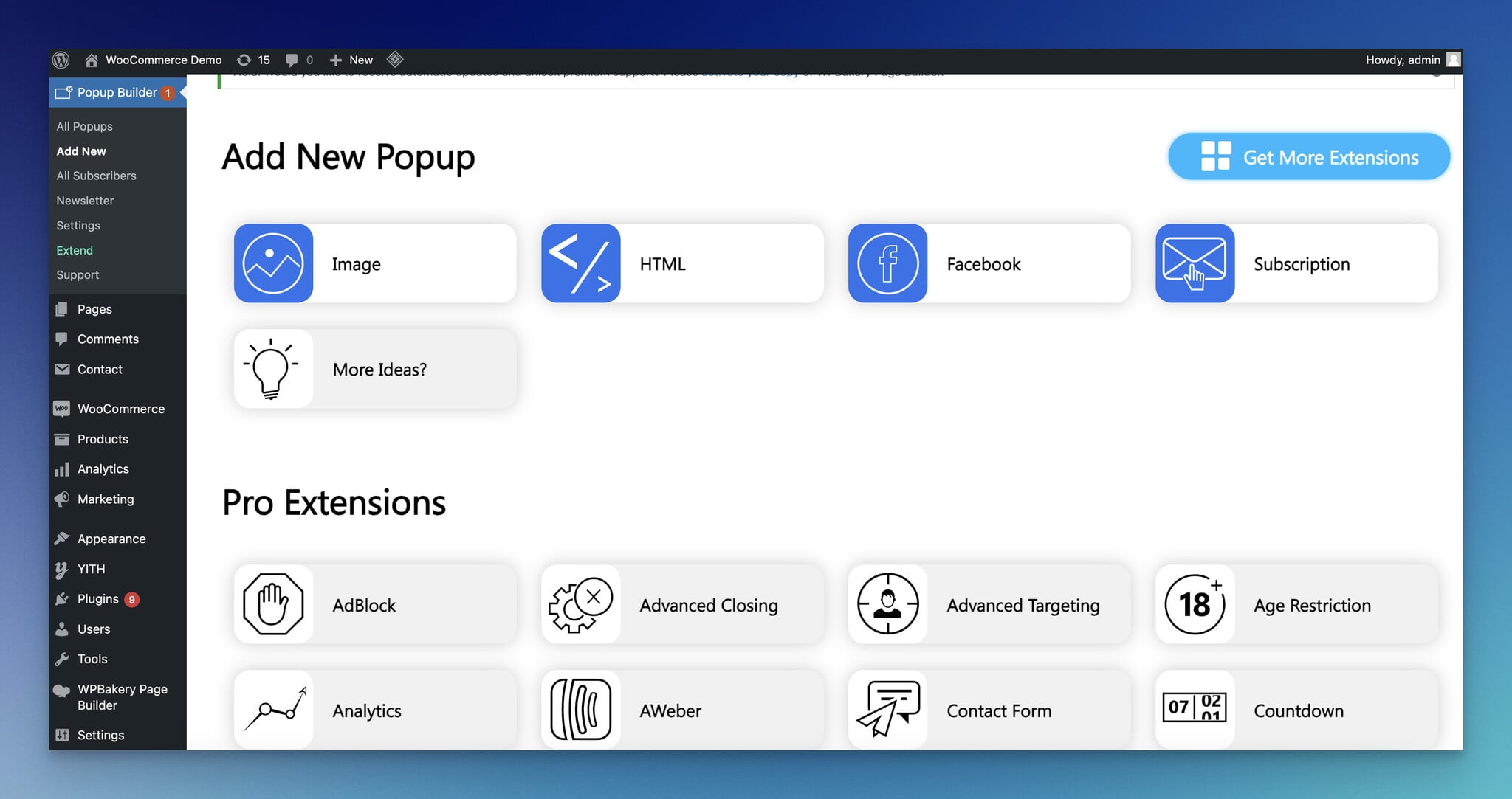 Popup Builder'ın kullanıcı arayüzü