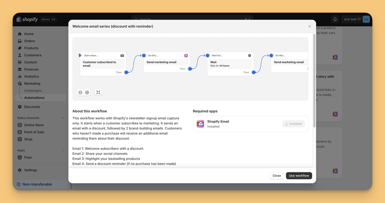 The fifth step to Creating Email Automation to Welcome New Customers.