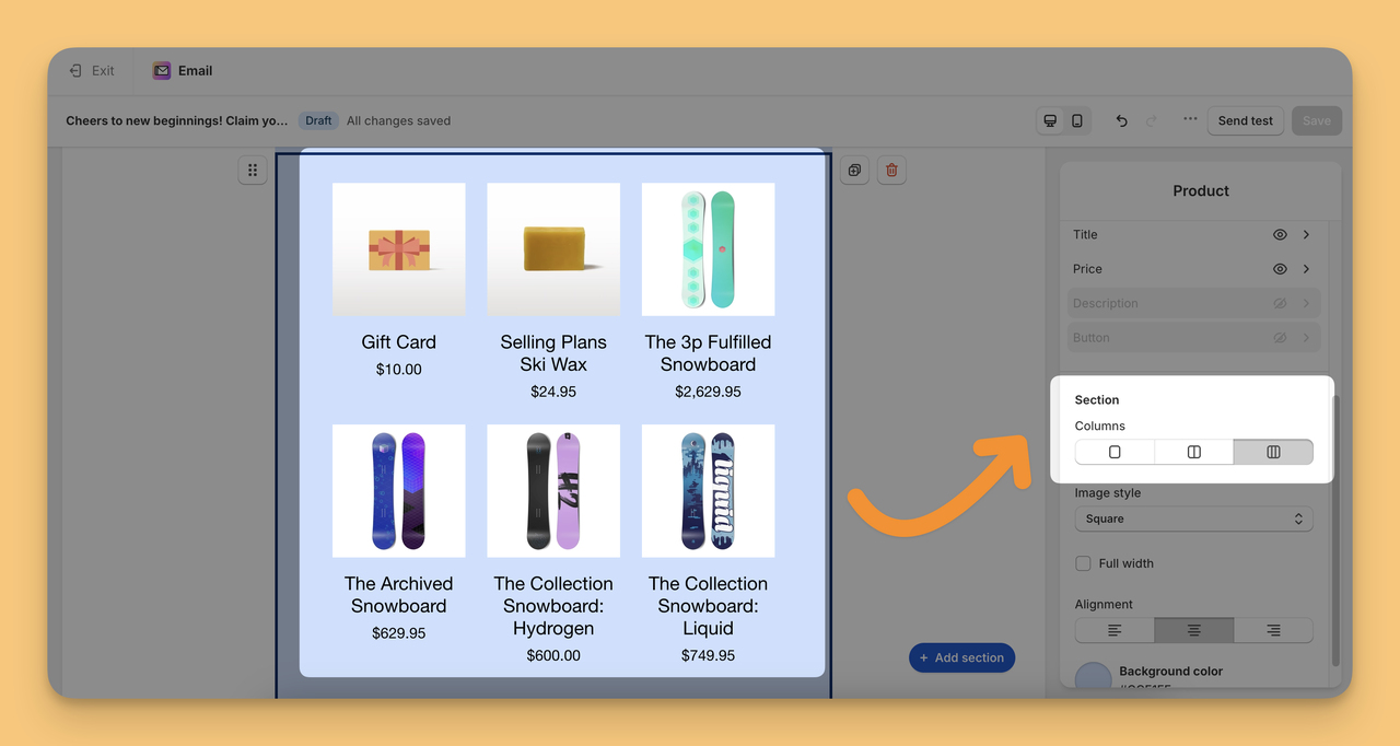 Adding multiple sections for your best-selling products in Shopify.