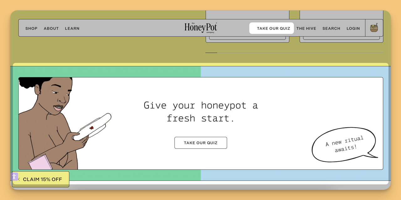 The Honey Pot'un etkileşimli içerik kullanarak gerçekleştirdiği B2C müşteri kazanma örneği.