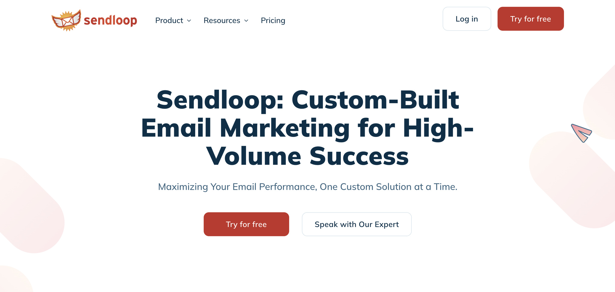 A screenshot of the landing page of Sendloop, email marketing automation software