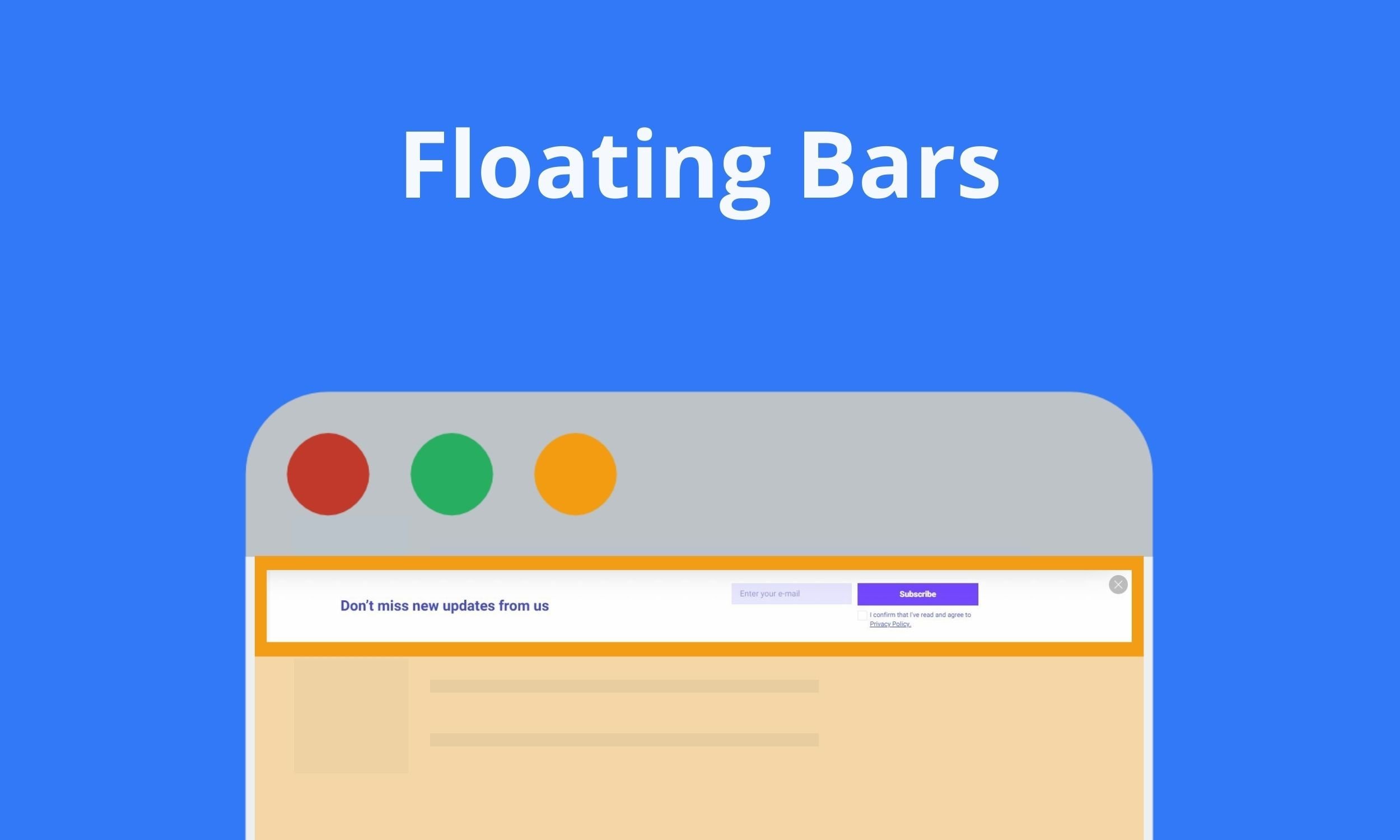 Floating bar, hello bar örneği