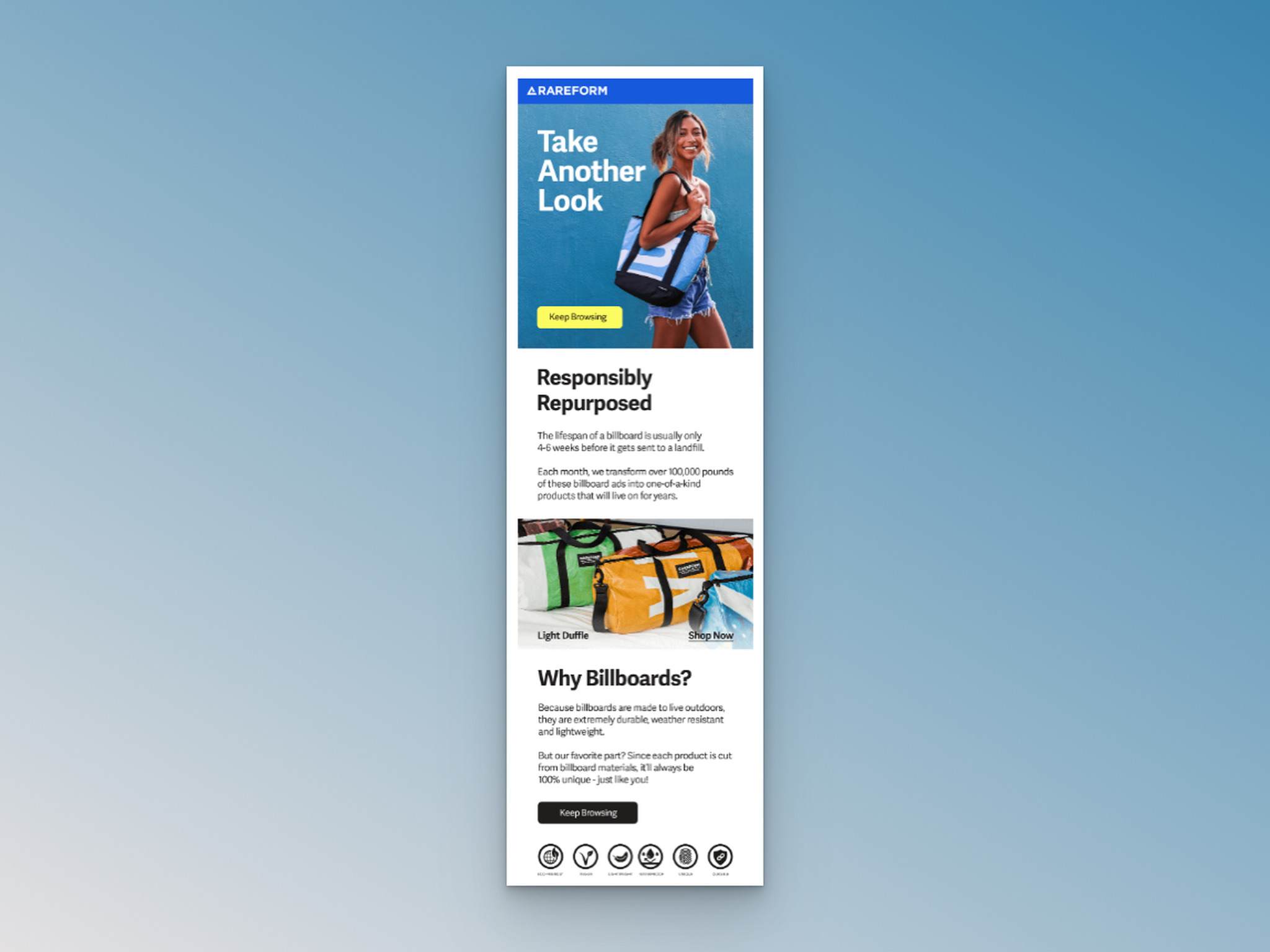 Rareform'in gözden kaçırılan tarama e-postası örneğinin ekran görüntüsü
