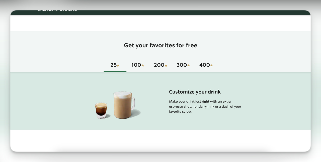 An example of Selling and Financing function from Starbucks Rewards program