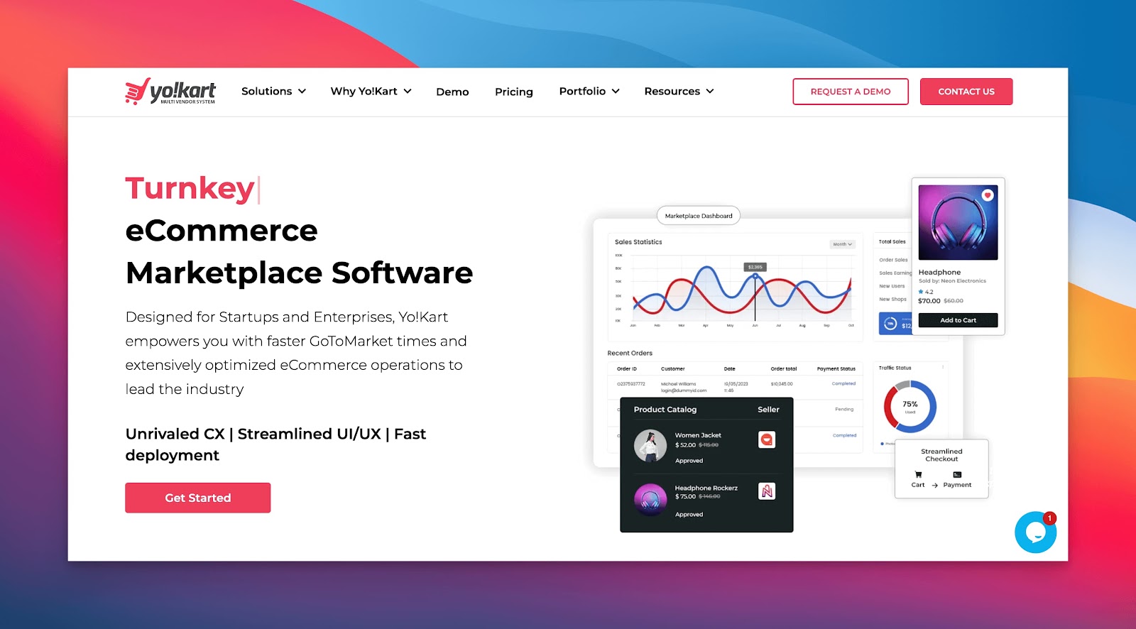 Yo!Kart multi-vendor marketplace homepage