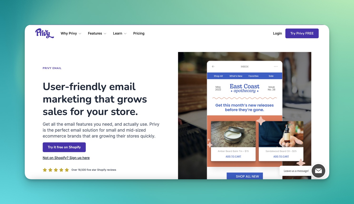 Privy'nin email pazarlama sayfası