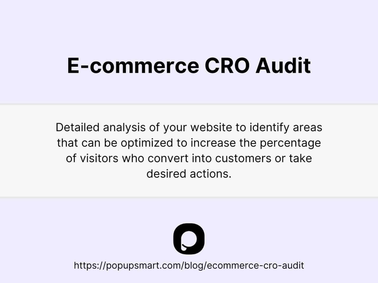Ecommerce CRO audit definition card explaining conversion rate optimization for online stores