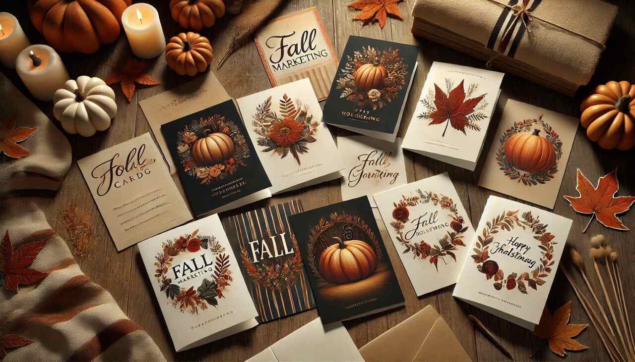 exemplary fall marketing holiday cards