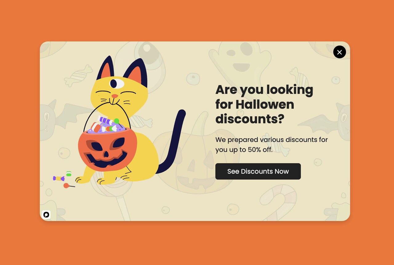 Halloween popup for fall marketing