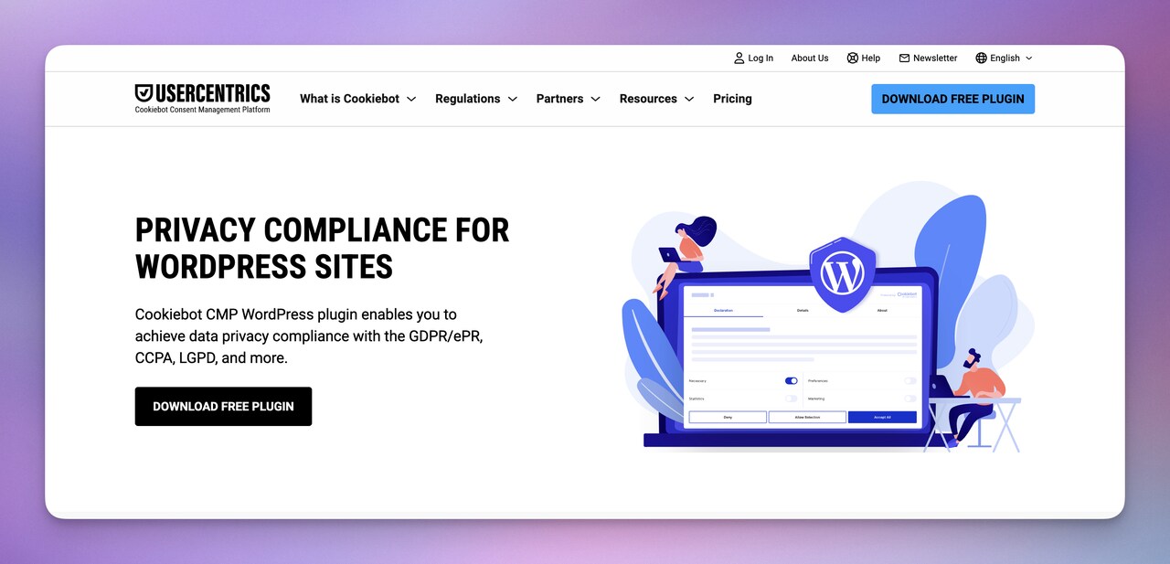 Cookiebot CMP homepage