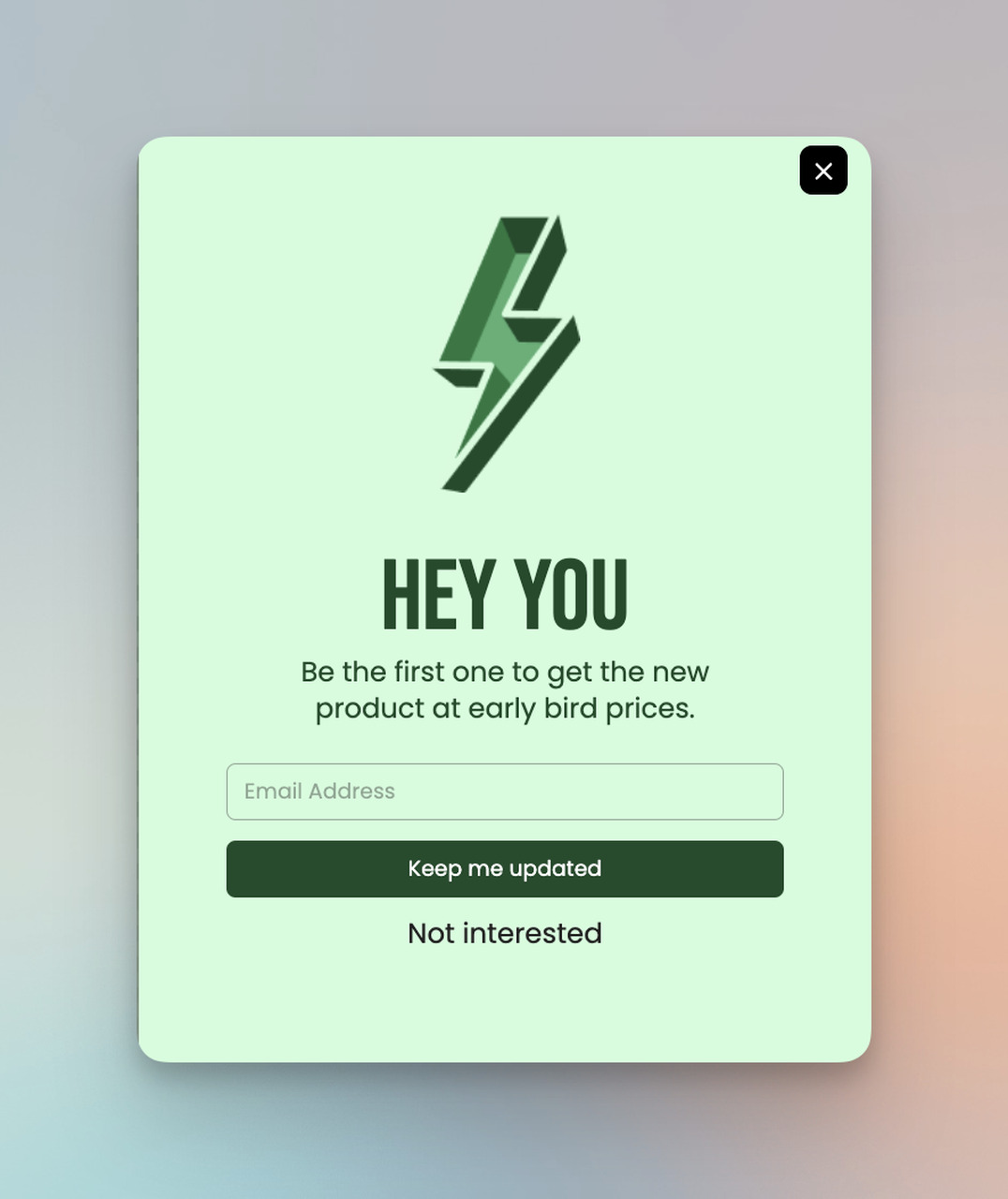 the email list builder popup from Popupsmart