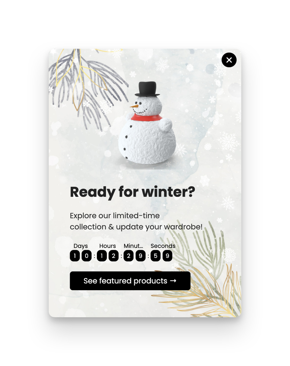Popupsmart'tan Sınırlı Süreli Teklif Popup Çağrı Eylemi Örneği