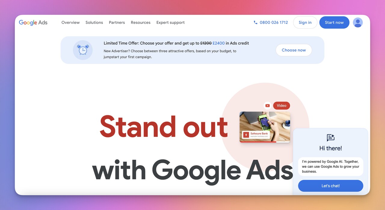 Google Reklamlar sayfası