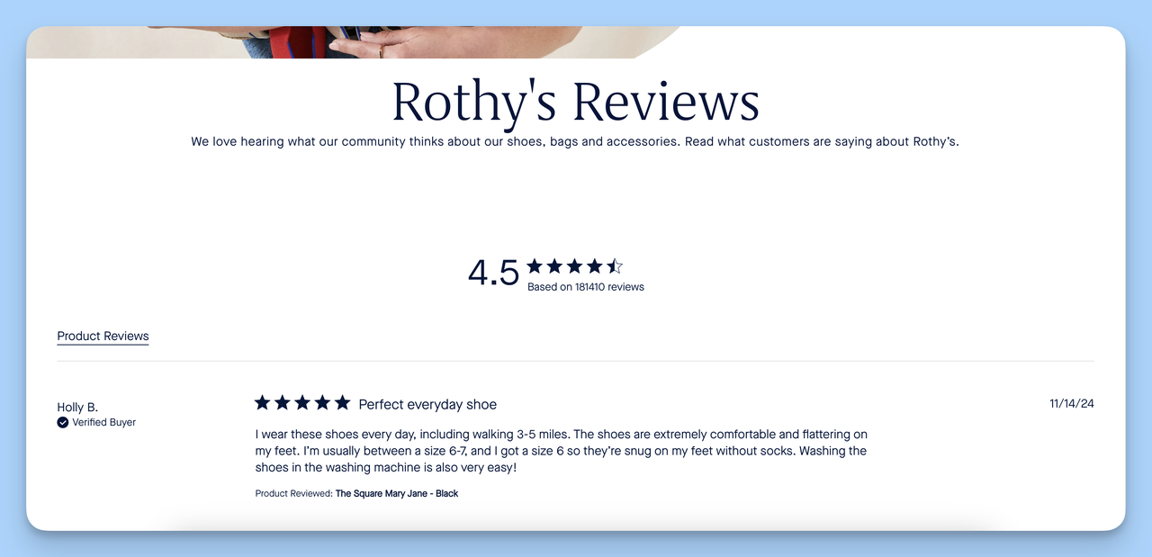 Rothy's reviews example how of DNVBs market