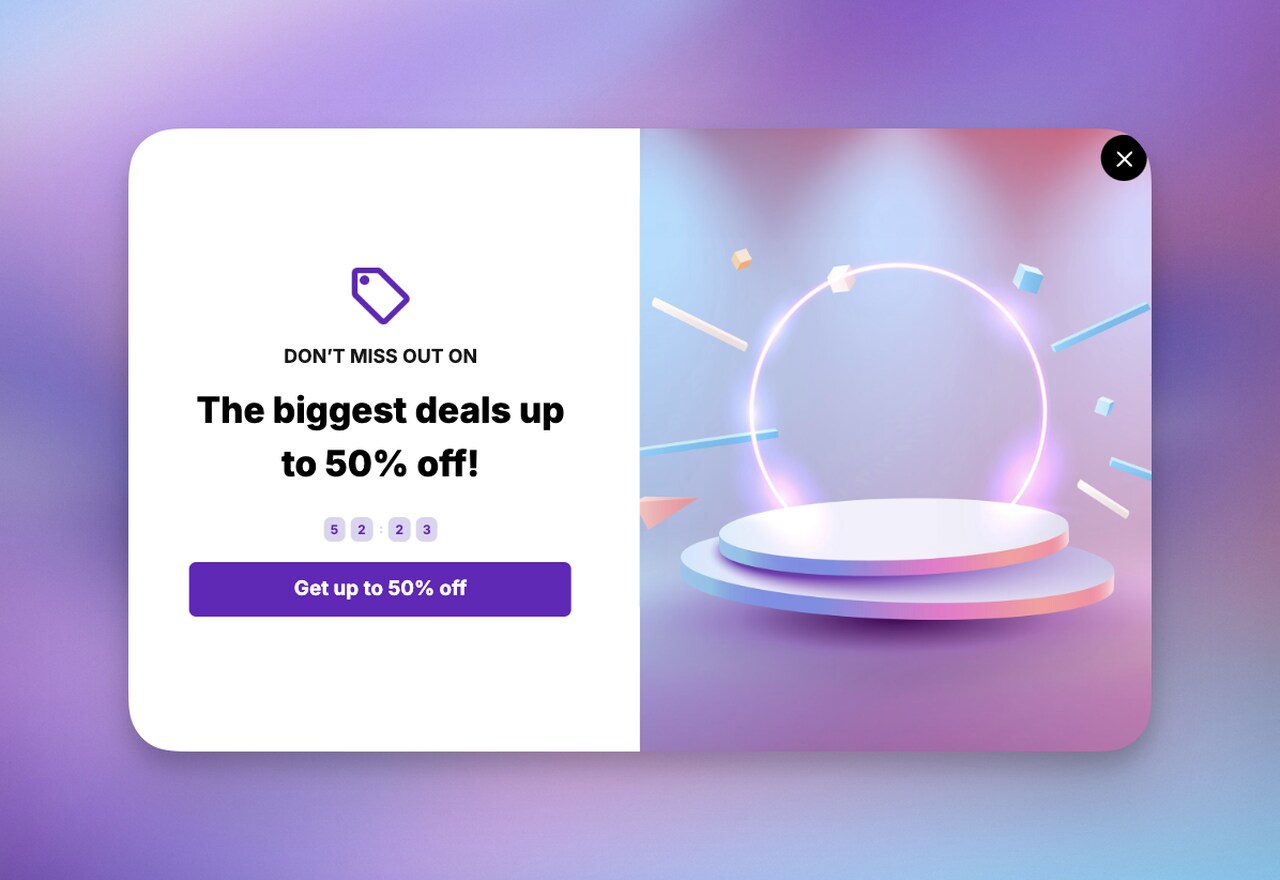 the discount popup for Popupsmart