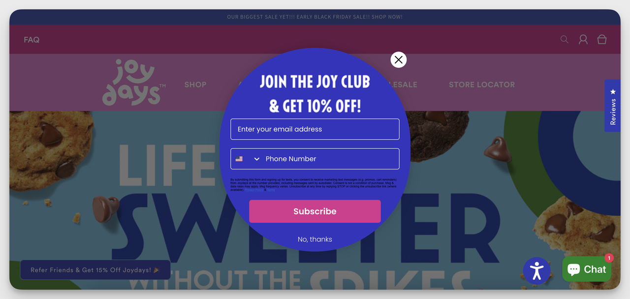 Website Overlay Example 3: Joy days