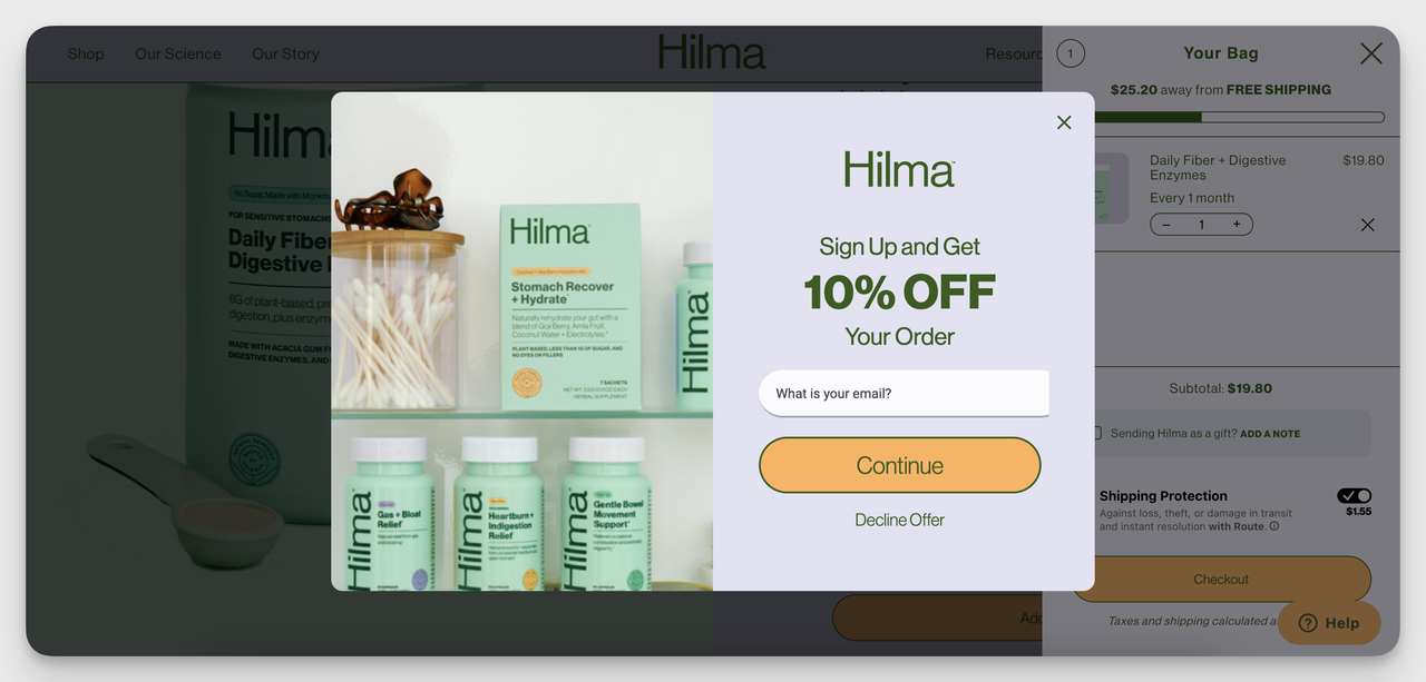 Website Overlay Example 6: Hilma