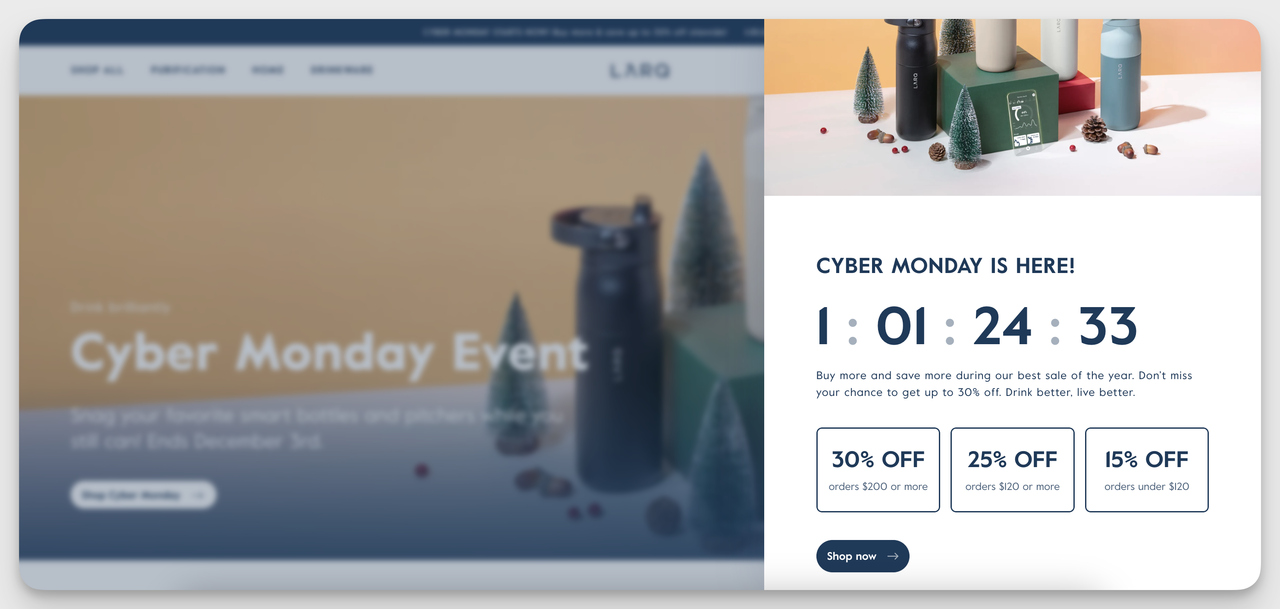 Website Overlay Example 5: LARQ