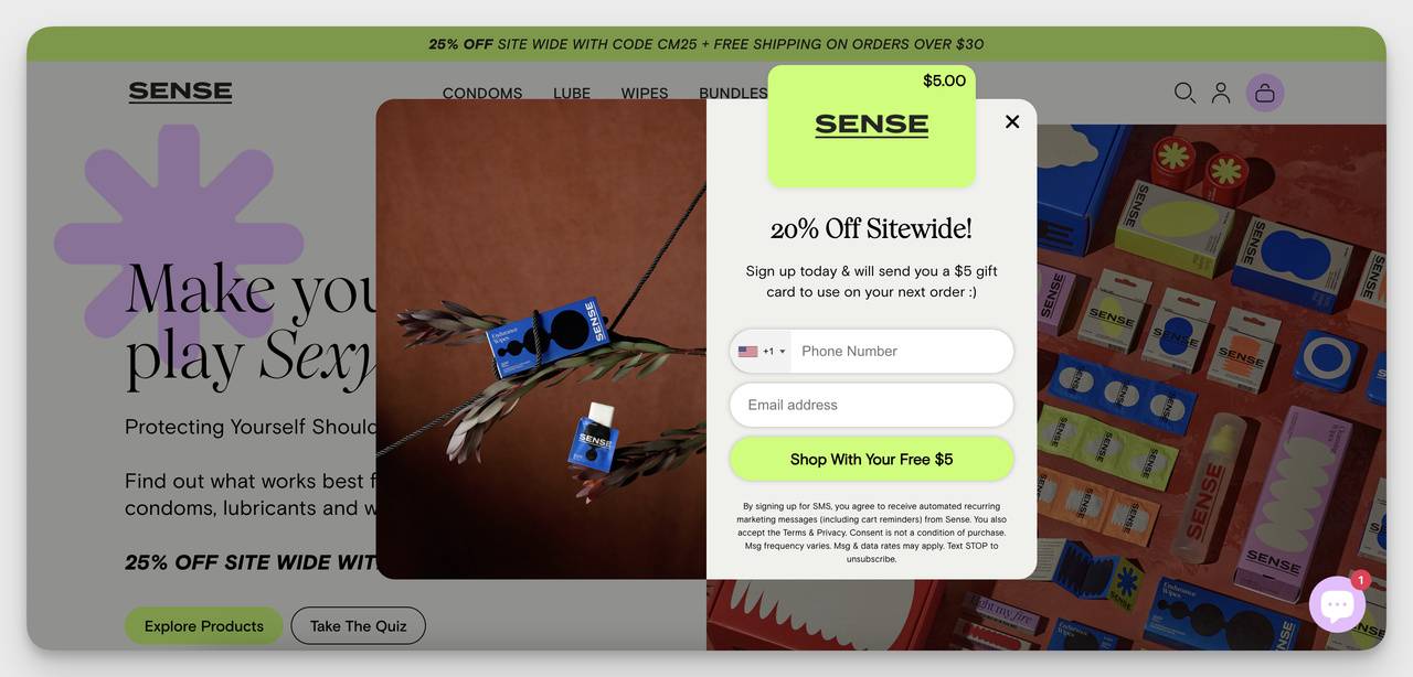 Website Overlay Example 4: Sense