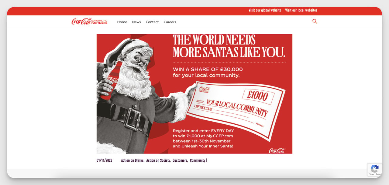 Coca-Cola Christmas emotional appeal ad campaign showing holiday generosity theme