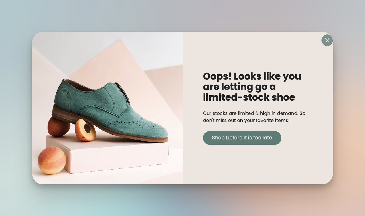 the exit-intent popup from Popupsmart Playbook